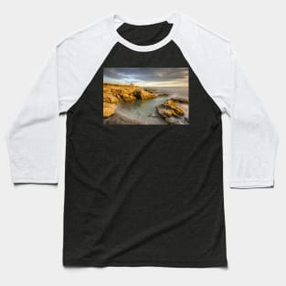 Beavertail Lighthouse at Sunset Baseball T-Shirt